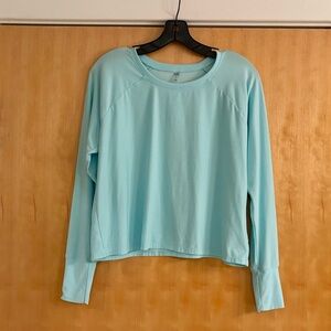 Beyond Yoga Light Blue Long Sleeve T-Shirt, Size Small